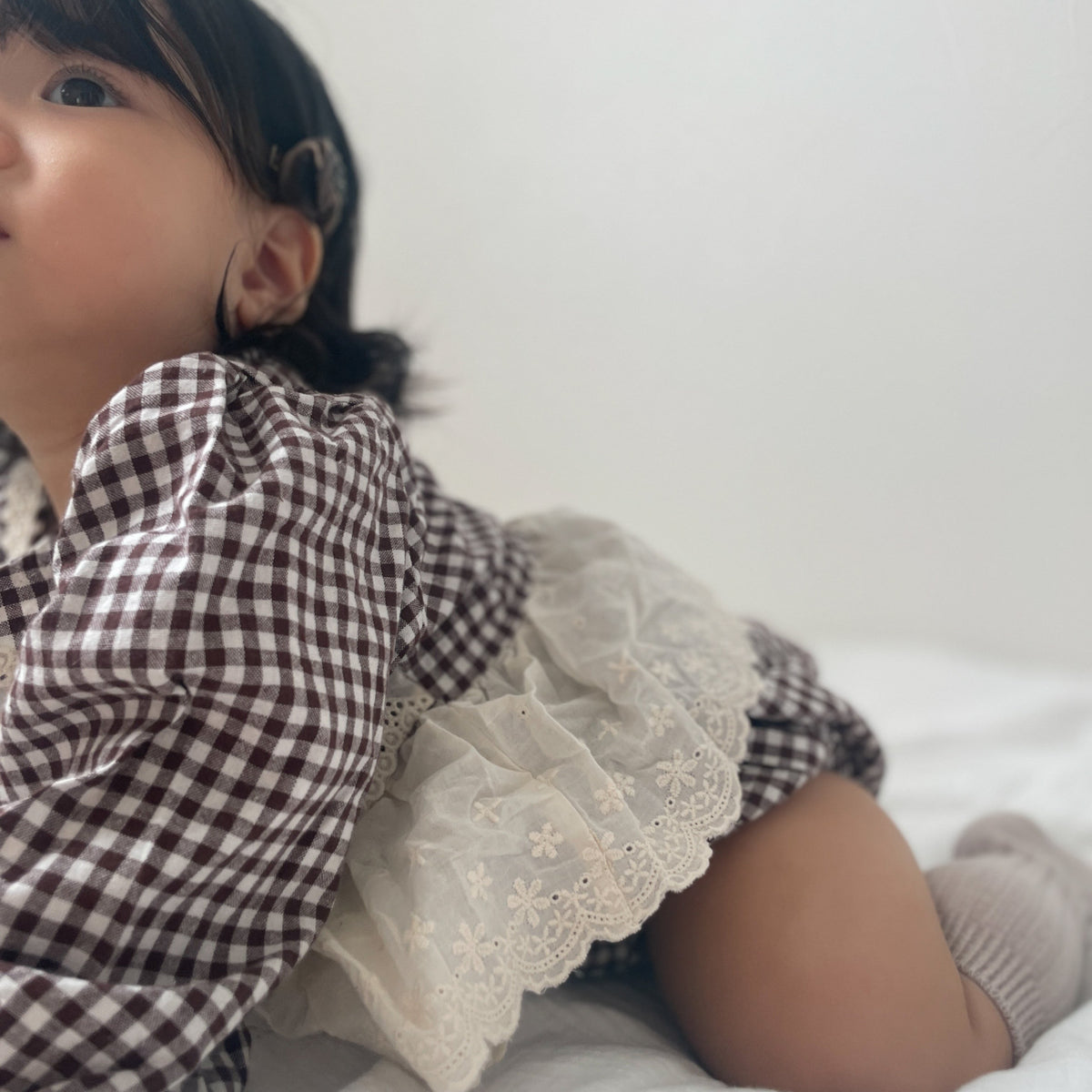 なっちゃん大好きママおまとめ。 ギンガムチェックのレースいっぱいスカーフ。 なっちゃん大好きママおまとめ。 ギンガムチェックのレース