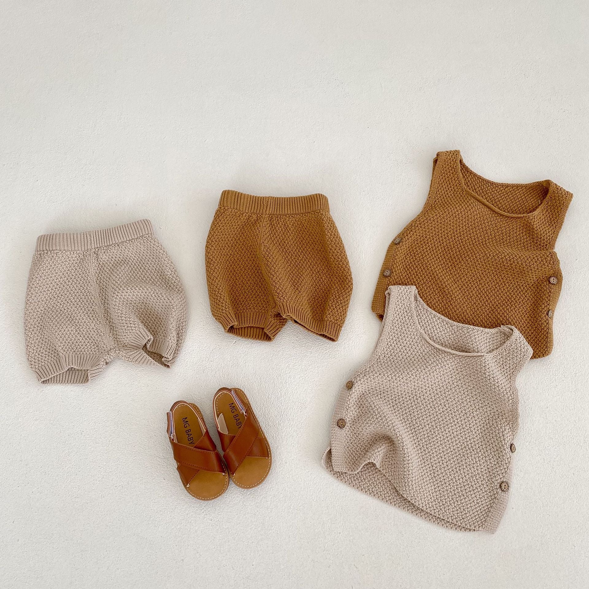 【BABY】Plain Pattern Knit Set Up CawaKomostore