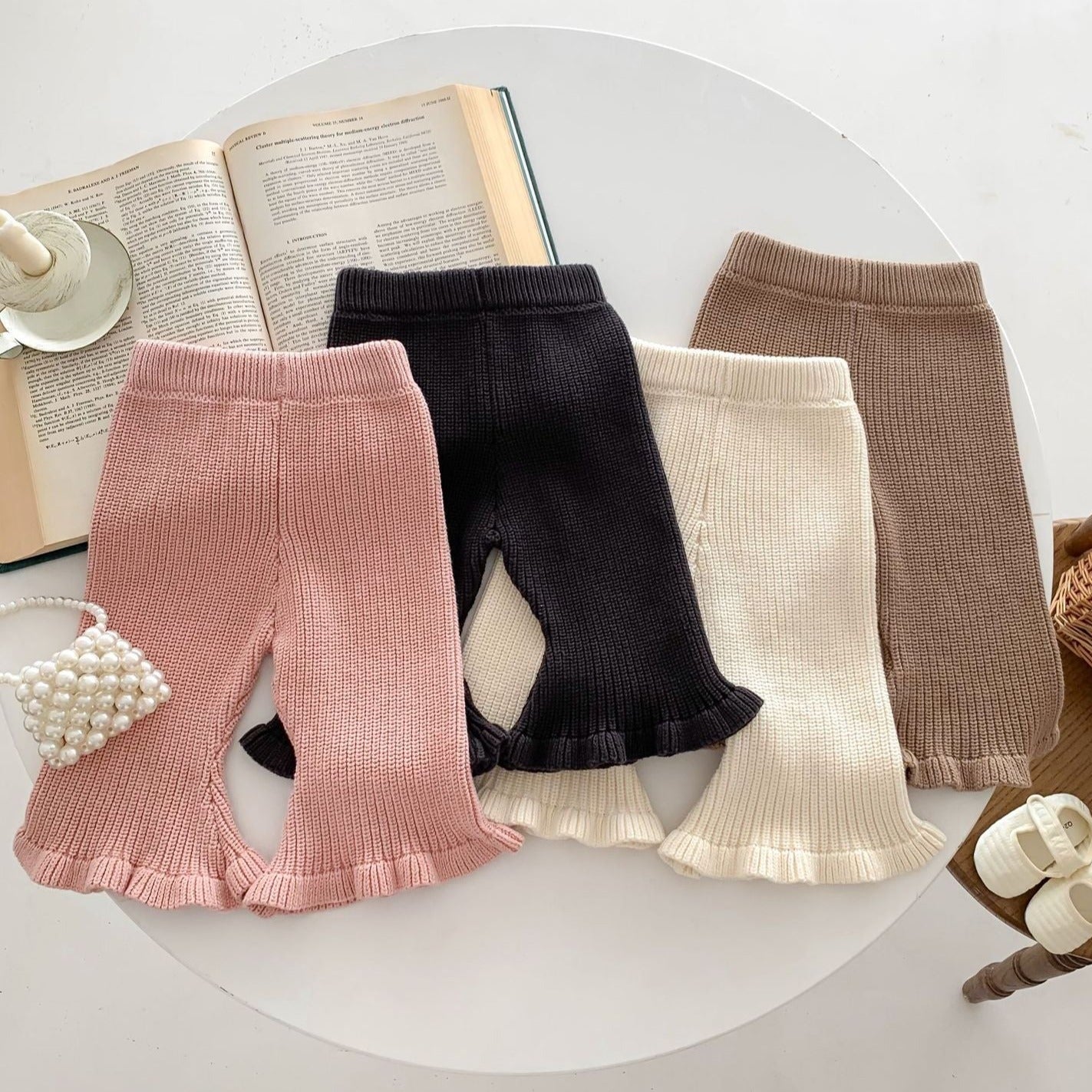 【BABY】 ワンカラーフリルニットフレアパンツ(カラフル) CawaKomostore