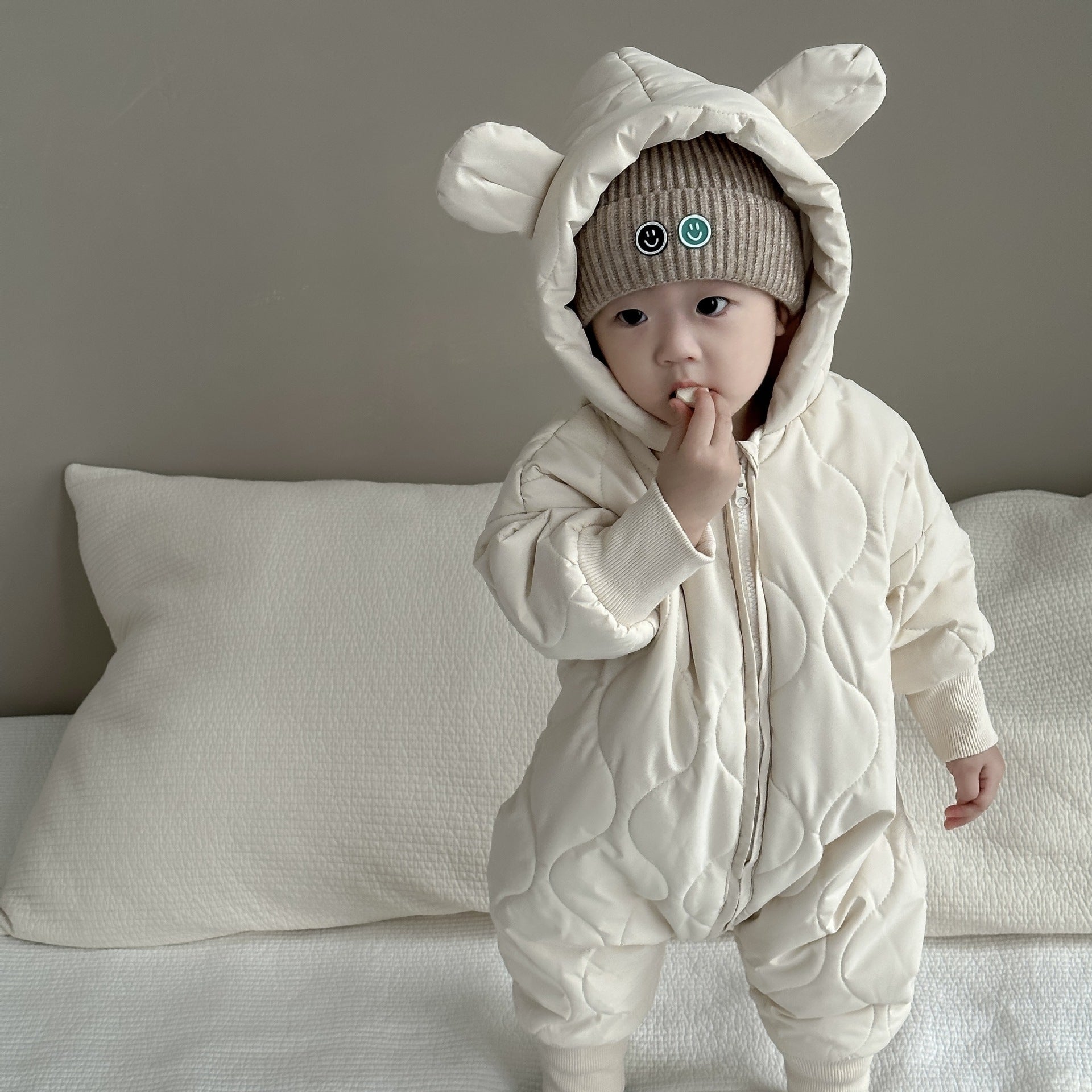 【BABY】キルティングBEARジャンパースーツ CawaKomostore