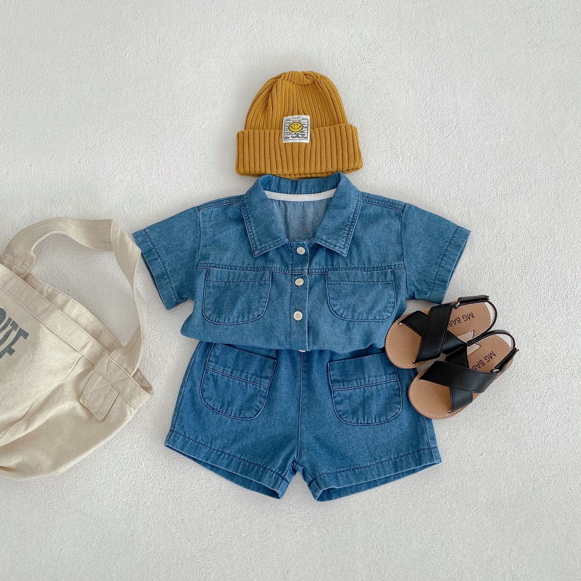 【BABY】4pockets ショートデニムセットアップ CawaKomostore