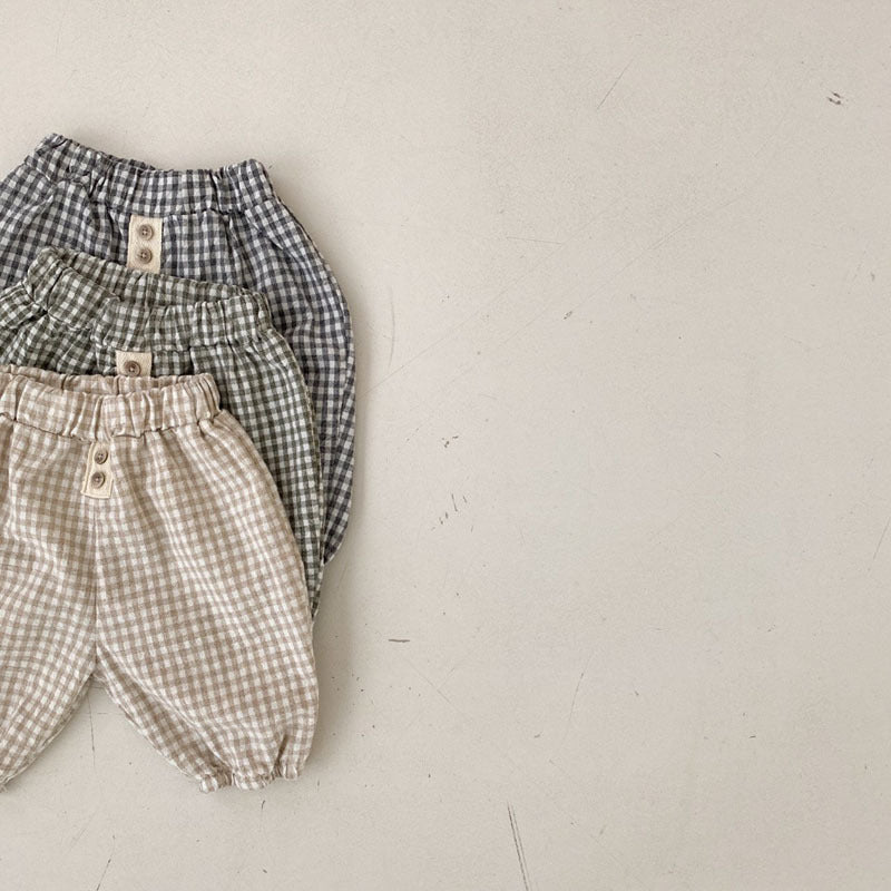 【BABY】チェックコットンパンツ 全3色 CawaKomostore
