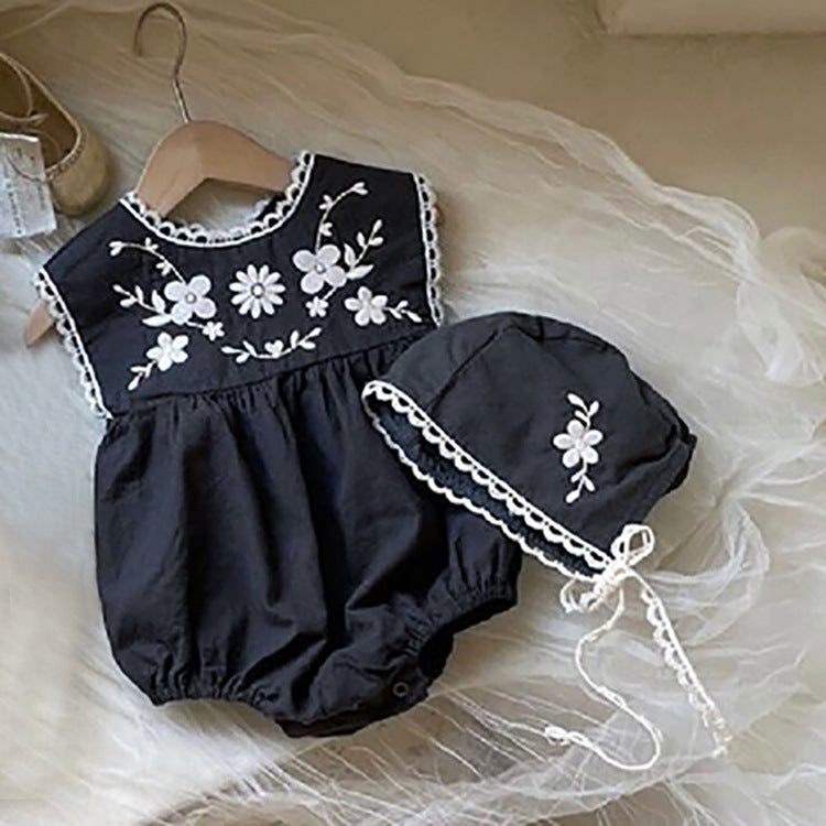 【BABY】フラワー刺繍フロントロンパース CawaKomostore