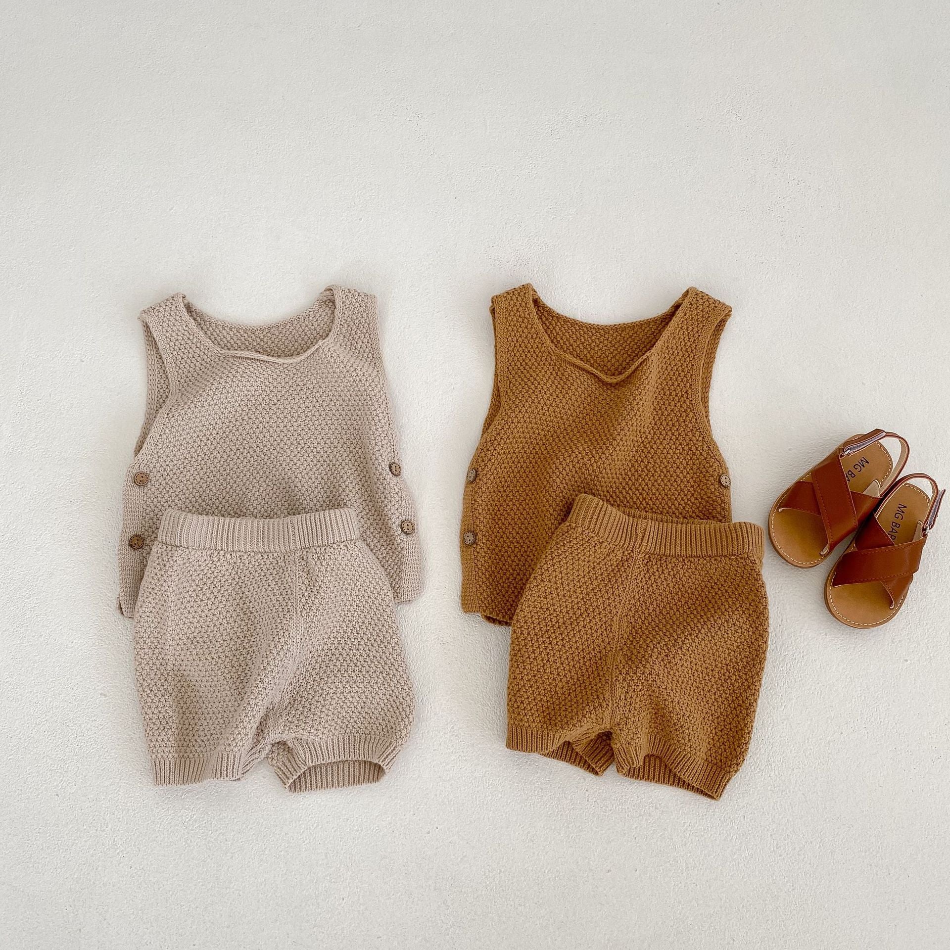 【BABY】Plain Pattern Knit Set Up CawaKomostore