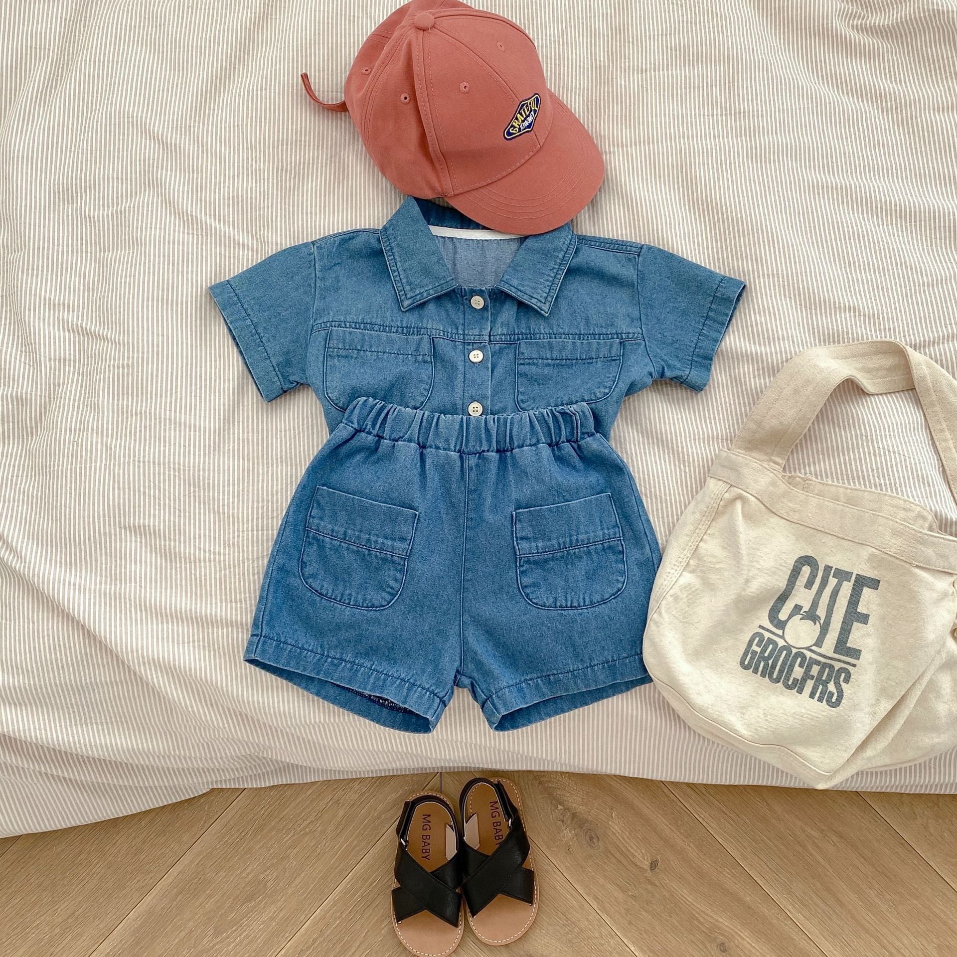 【BABY】4pockets ショートデニムセットアップ CawaKomostore