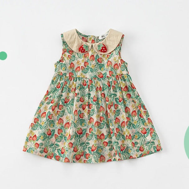 【GIRL】ノースリーブストロベリー ワンピース CawaKomostore