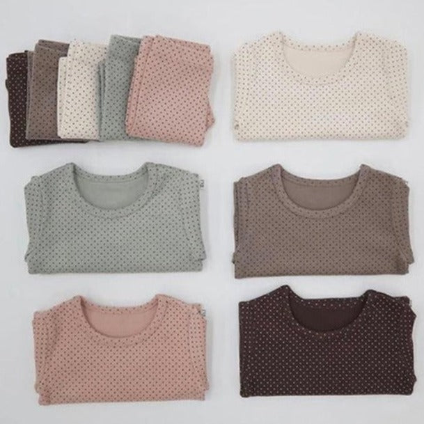 【BABY】 ギャザーフリルカラードット柄ルームウェア　3点セット CawaKomostore