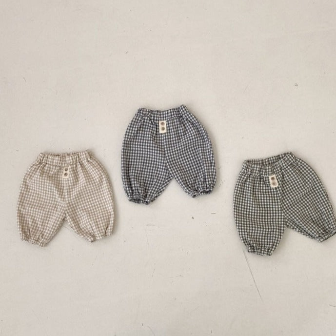 【BABY】チェックコットンパンツ 全3色 CawaKomostore