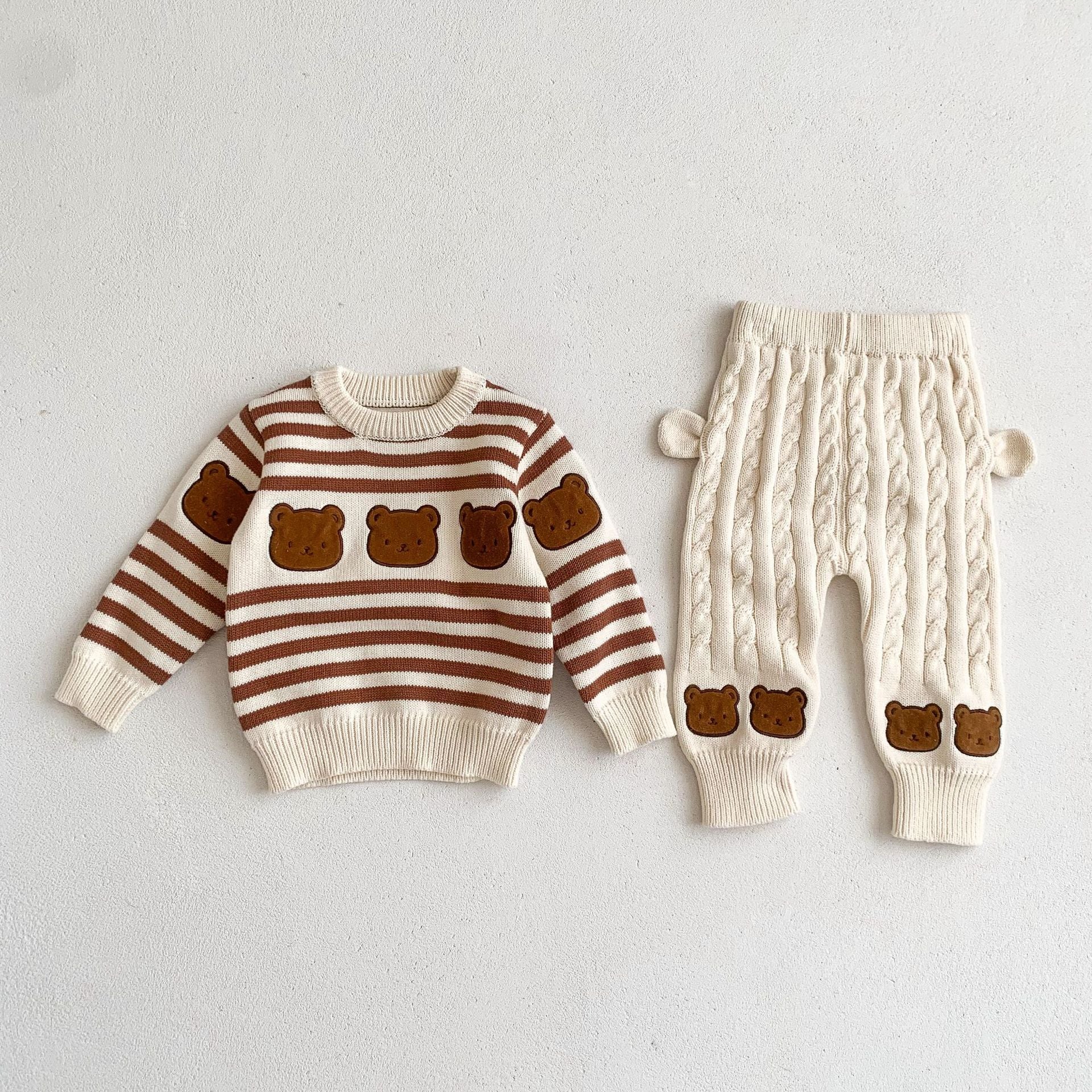 【BABY】クマ柄ボーダーセーター＆レギンス CawaKomostore