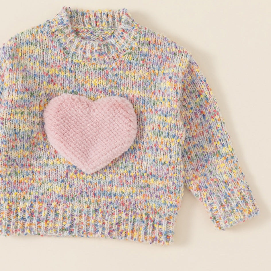 【BABY】カラフルハートニットプルオーバー CawaKomostore