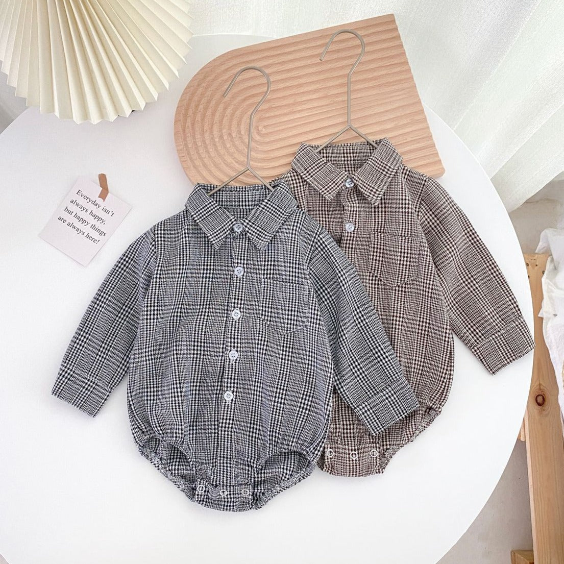 【BABY】グレンチェック ロンパース CawaKomostore