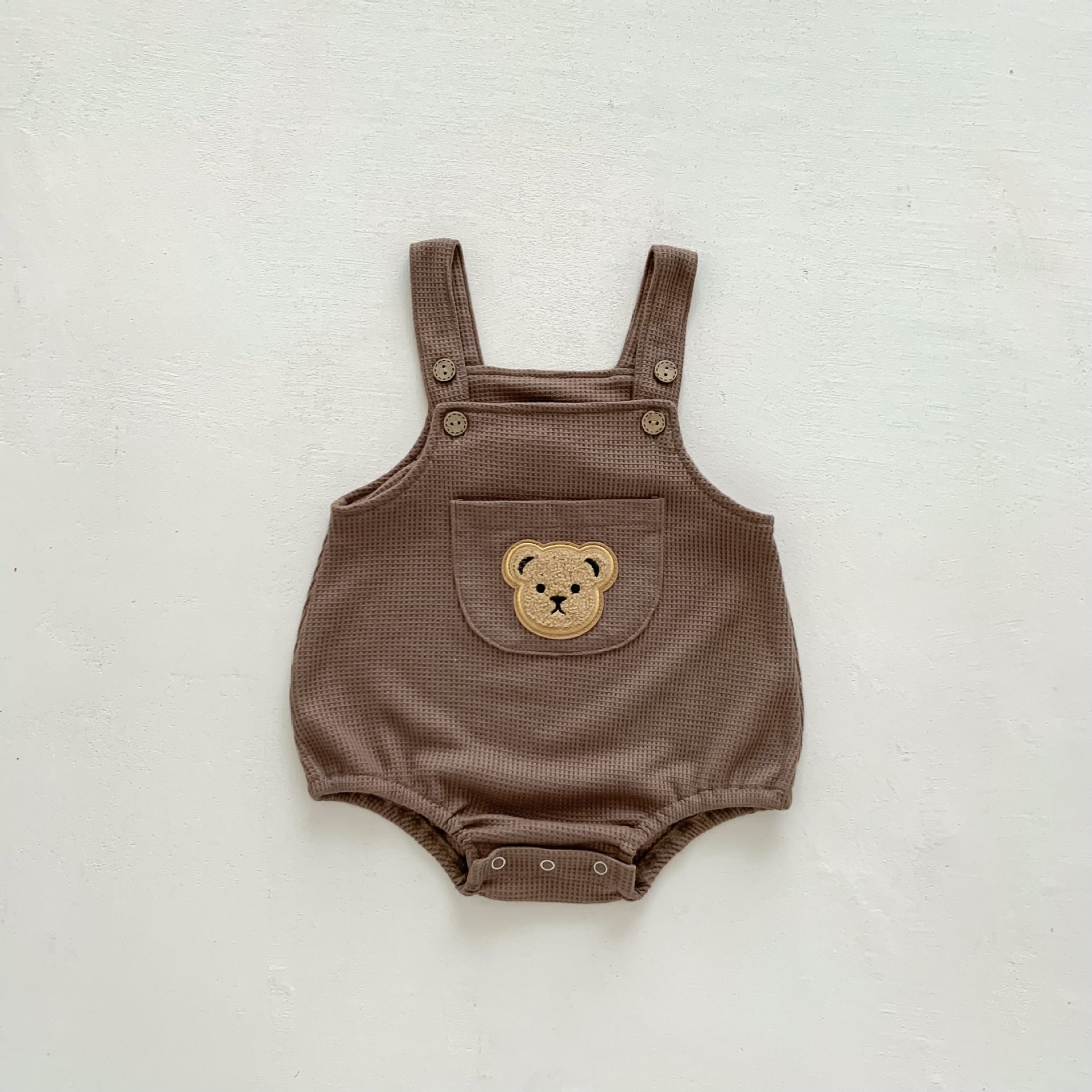 【BABY】モコくまさんポケットワッフルサロペット CawaKomostore