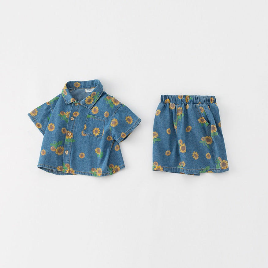 【BABY】ひまわりデニムセットアップ CawaKomostore