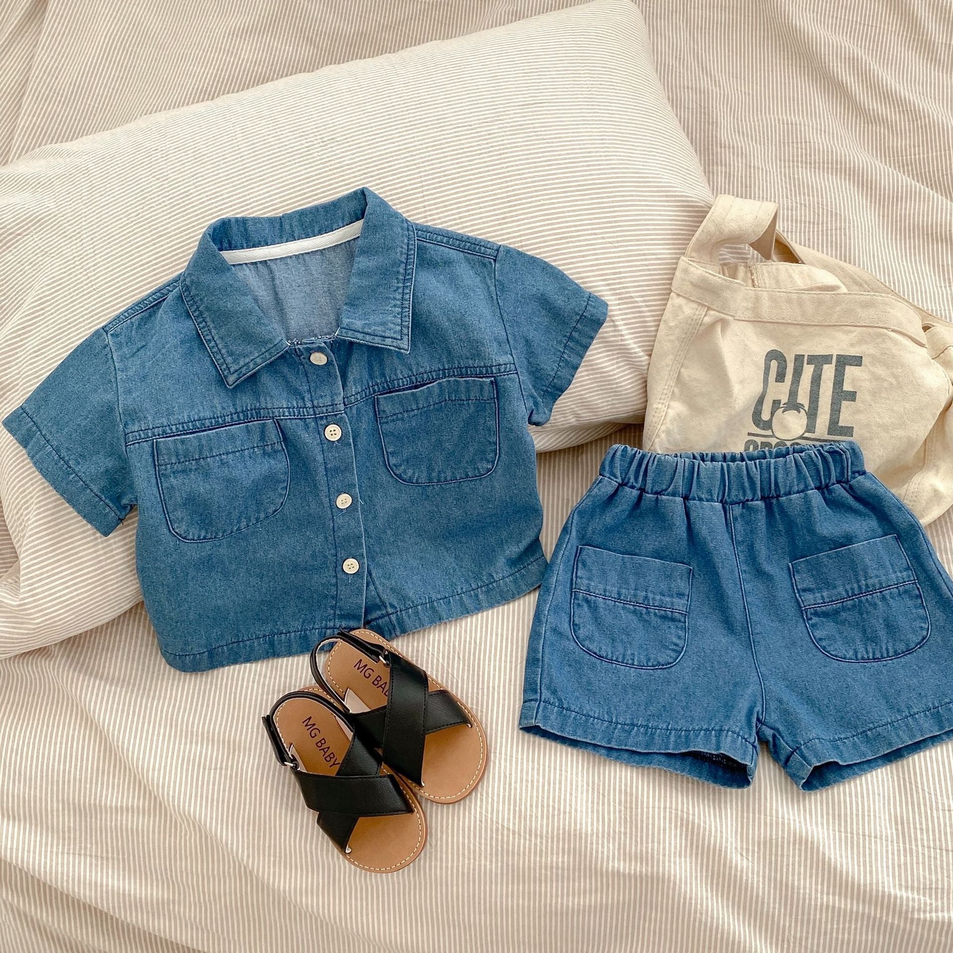 【BABY】4pockets ショートデニムセットアップ CawaKomostore