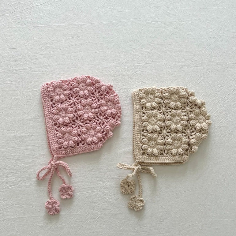 【帽子】透かし編みニットボンネット CawaKomostore