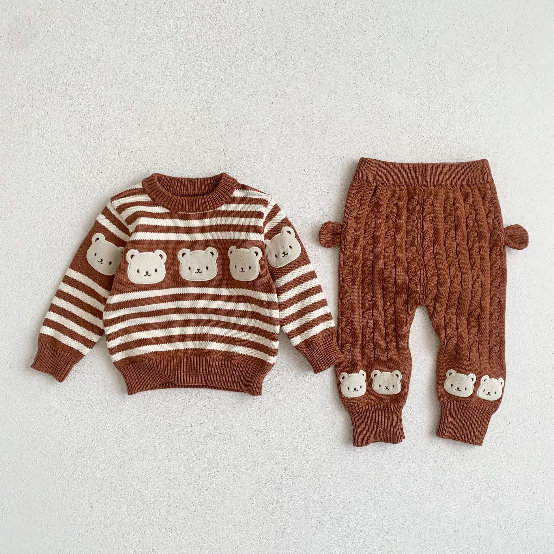 【BABY】クマ柄ボーダーセーター＆レギンス CawaKomostore