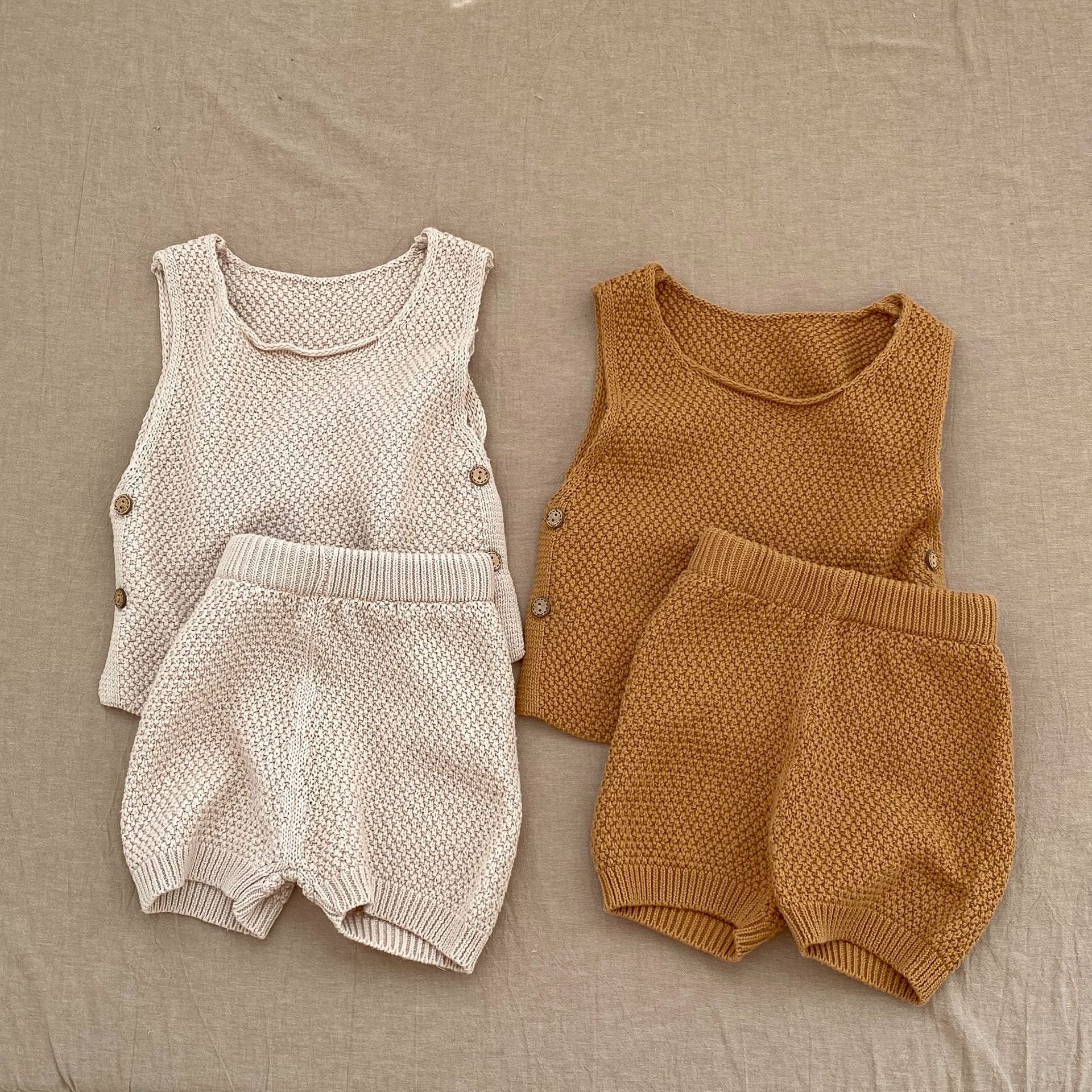 【BABY】Plain Pattern Knit Set Up CawaKomostore