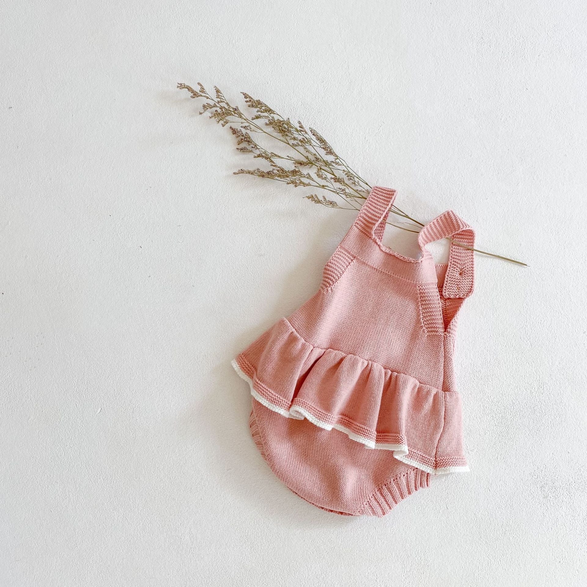 【BABY】バービーピンクハート編みサロペット (ボンネット別売り) CawaKomostore