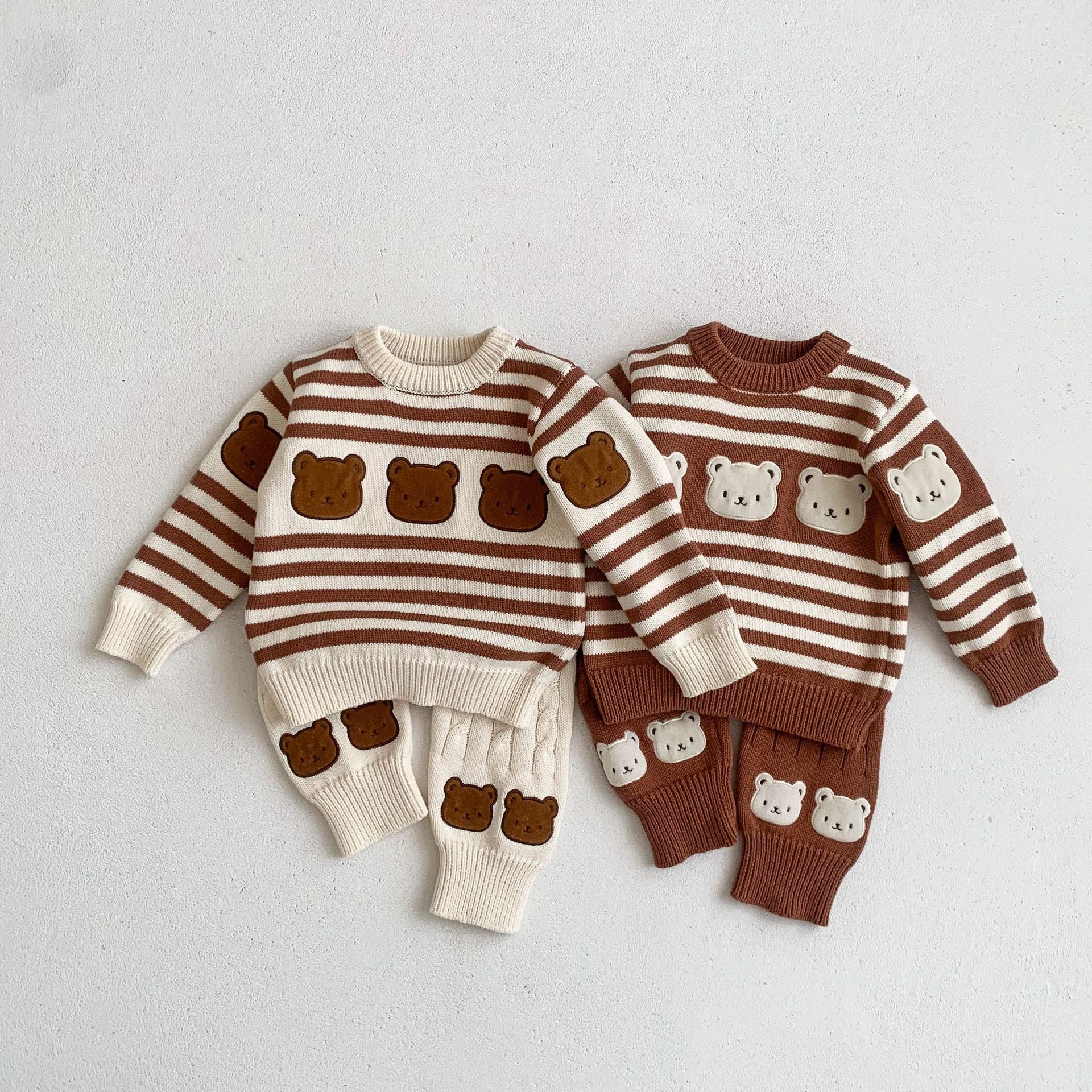 【BABY】クマ柄ボーダーセーター＆レギンス CawaKomostore
