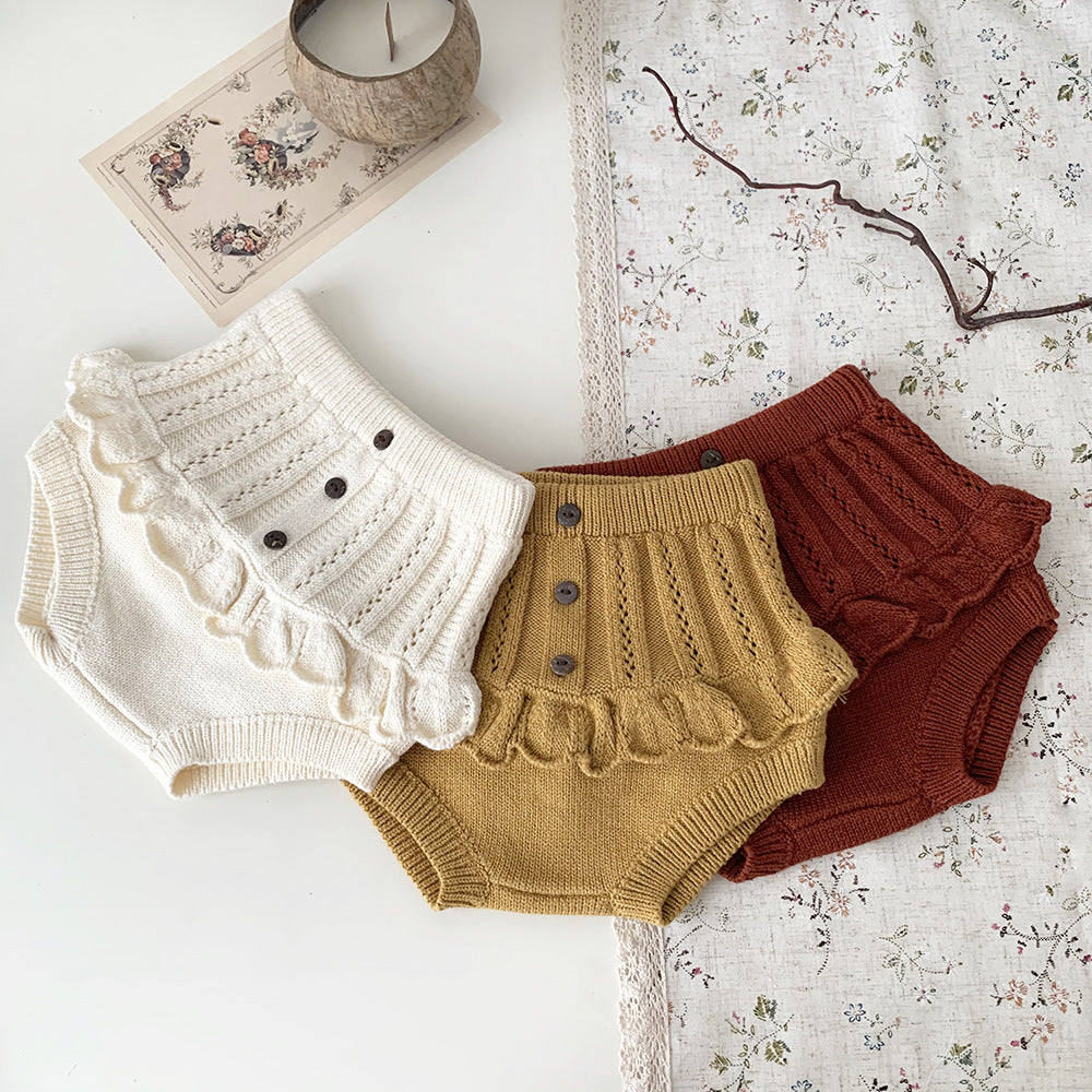 【BABY】フリルニット編みブルマ(3colors) CawaKomostore
