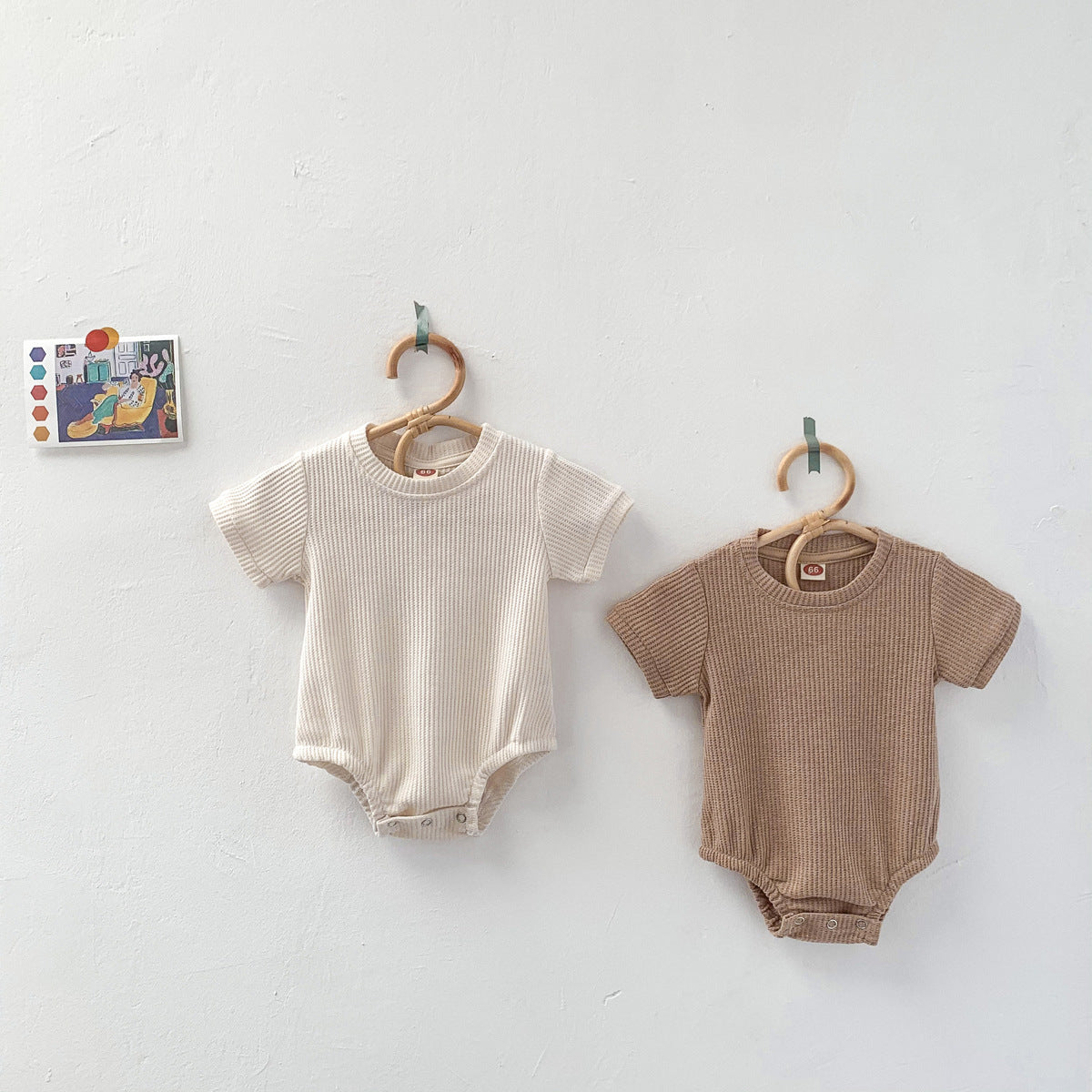 【BABY】ナチュラルカラーリブロンパース CawaKomostore