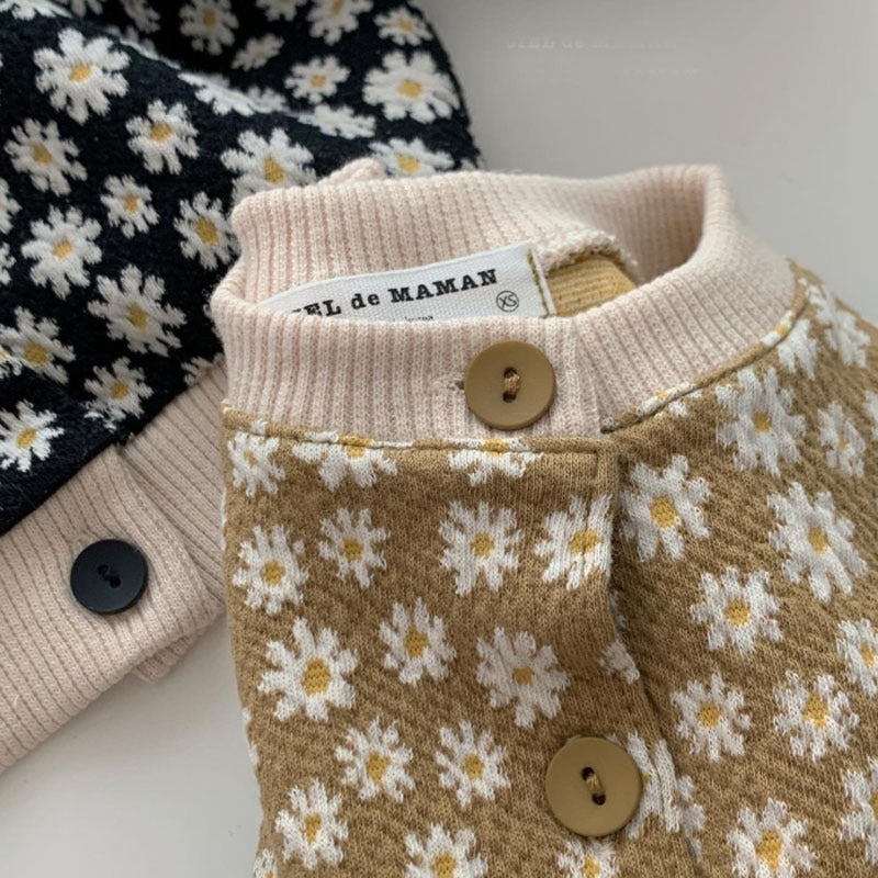 【BABY】デイジー総柄ニットカーディガン CawaKomostore