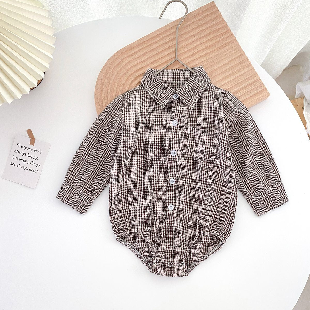 【BABY】グレンチェック ロンパース CawaKomostore