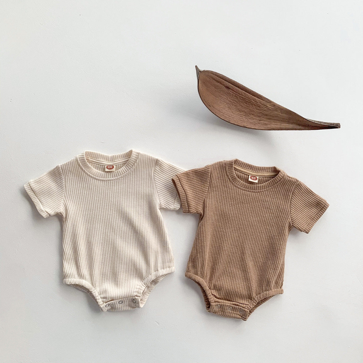 【BABY】ナチュラルカラーリブロンパース CawaKomostore