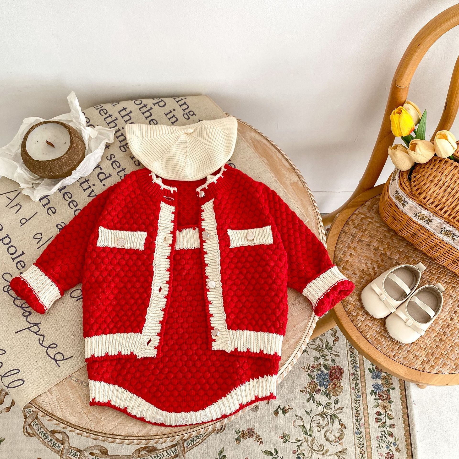 【BABY】ぽこぽこニットカーディガン / サロペット CawaKomostore