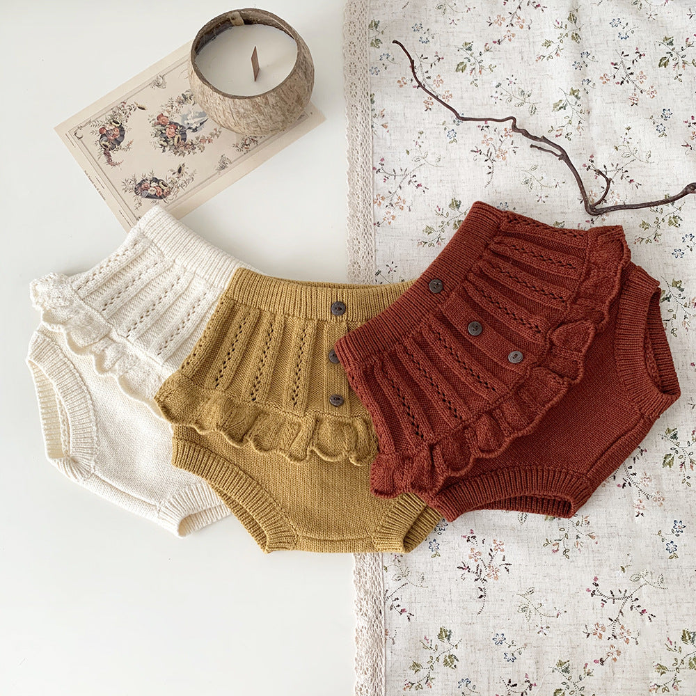 【BABY】フリルニット編みブルマ(3colors) CawaKomostore