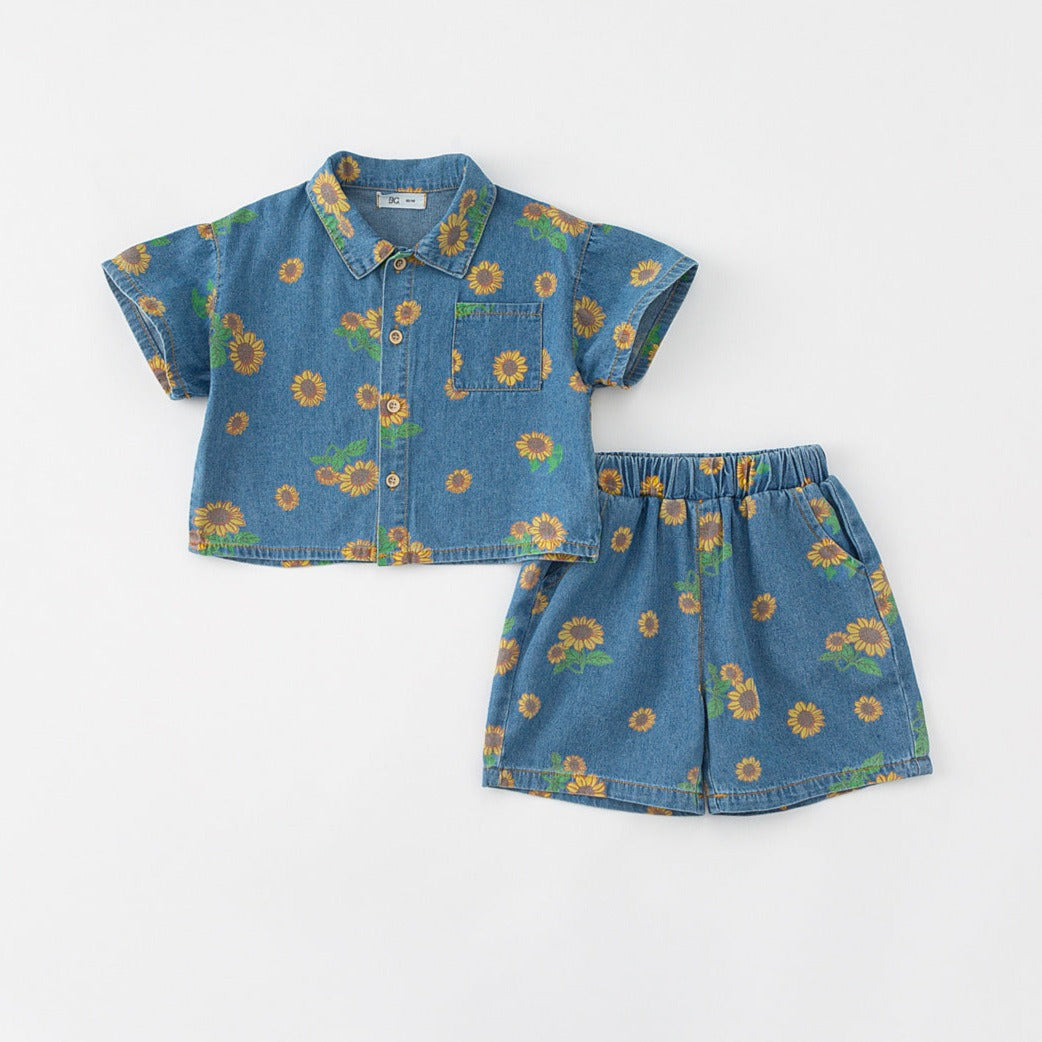 【BABY】ひまわりデニムセットアップ CawaKomostore