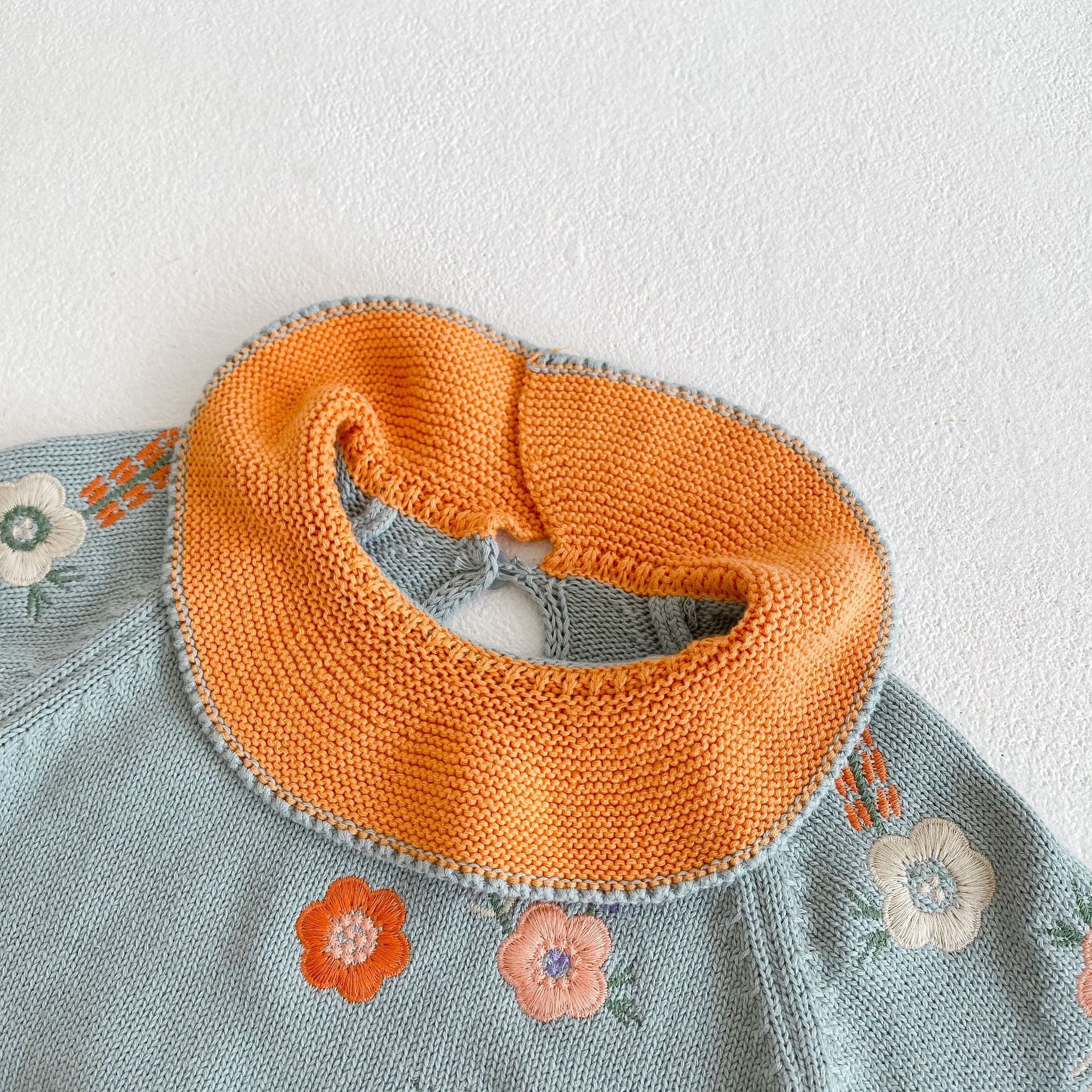 【BABY】フラワーニットセットアップ(ブルー) CawaKomostore