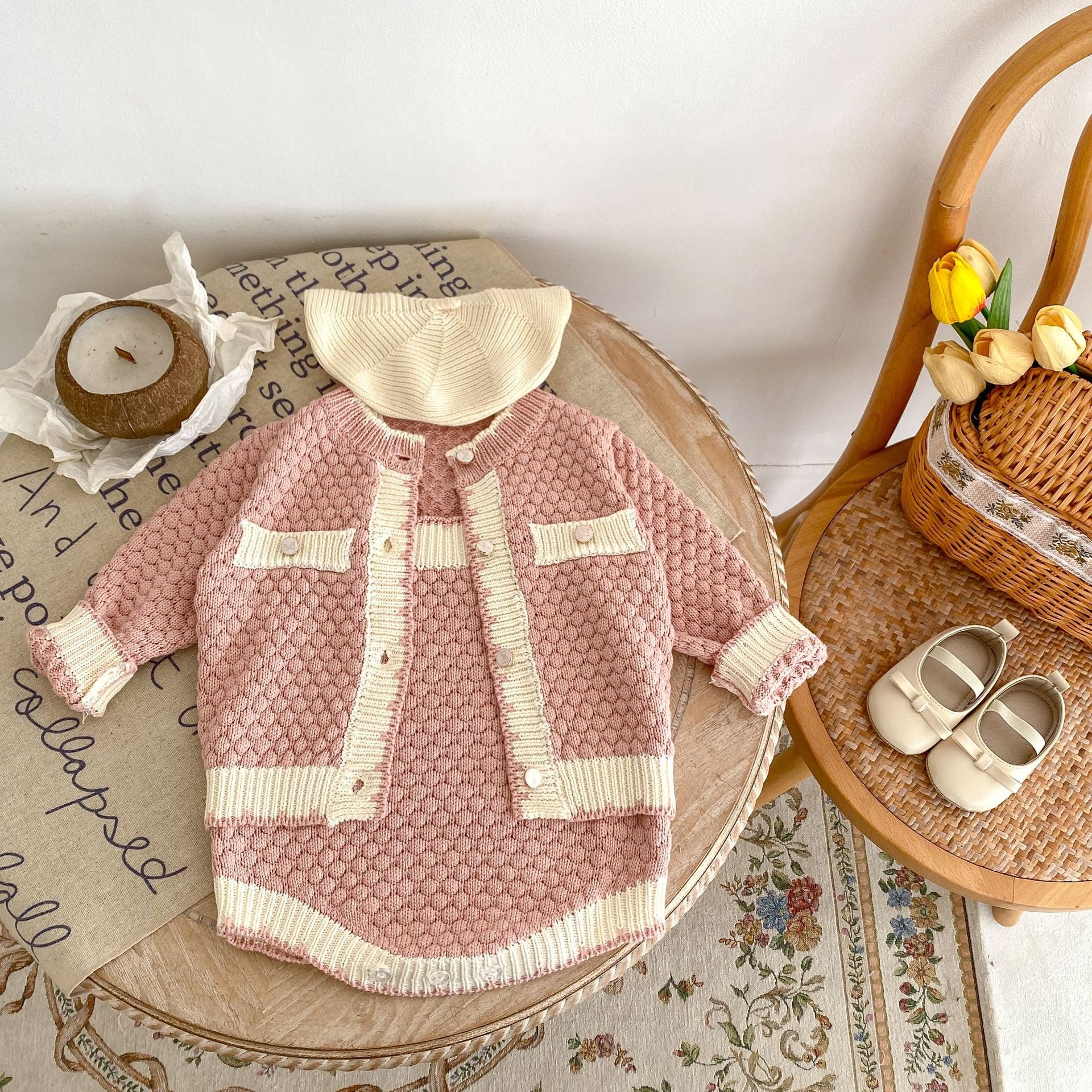 【BABY】ぽこぽこニットカーディガン / サロペット CawaKomostore