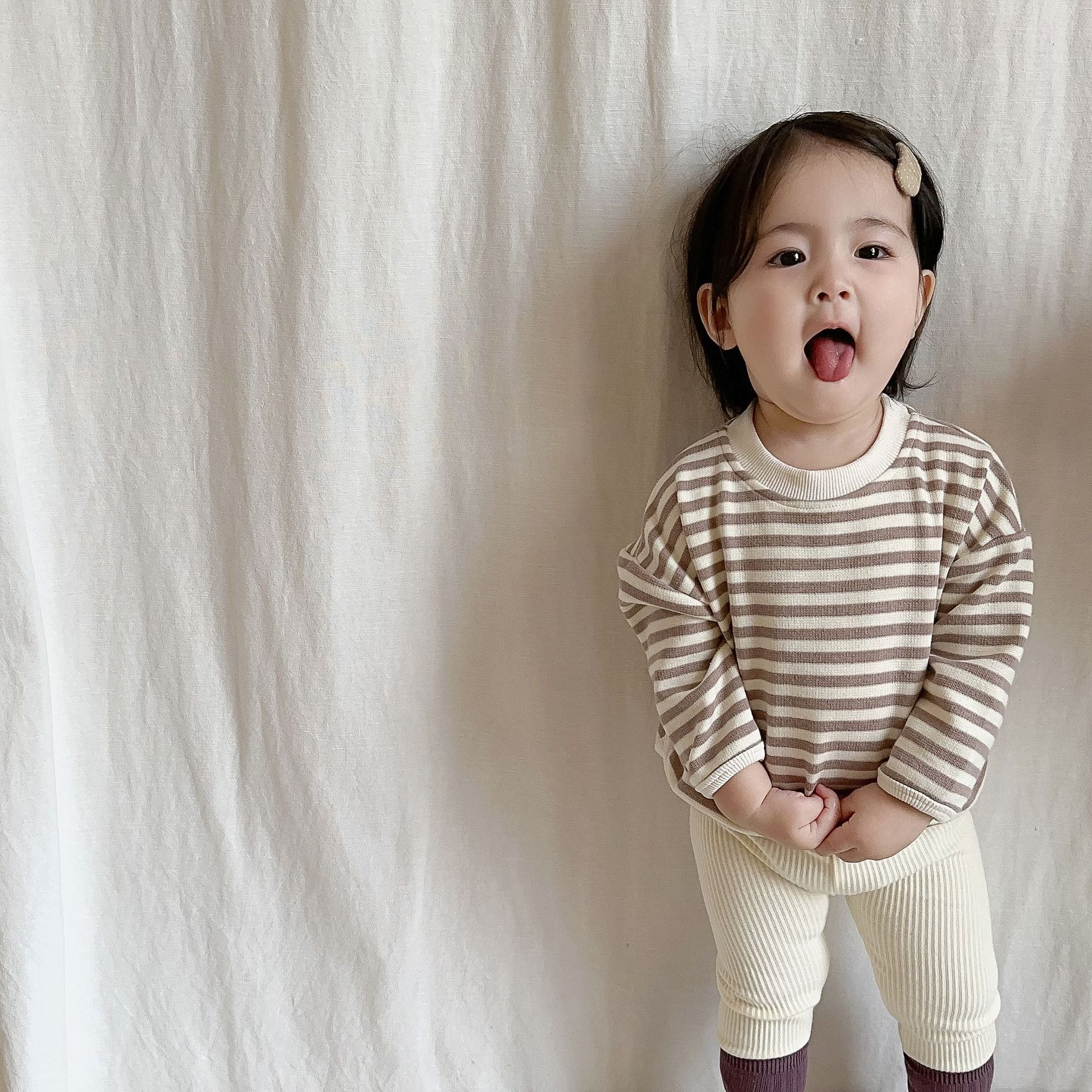【BABY】秋冬ボーダー柄スウェット CawaKomostore