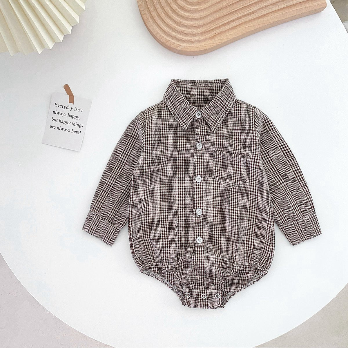 【BABY】グレンチェック ロンパース CawaKomostore