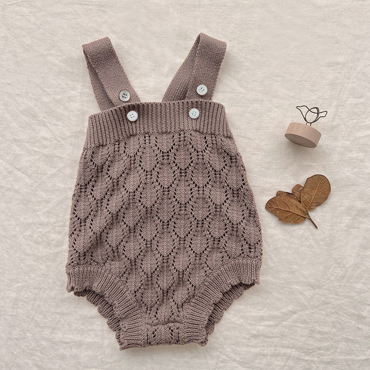 【BABY】かぎ編みニット サロペット (ボンネットセット） CawaKomostore
