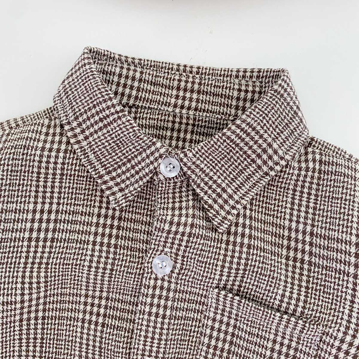 【BABY】グレンチェック ロンパース CawaKomostore