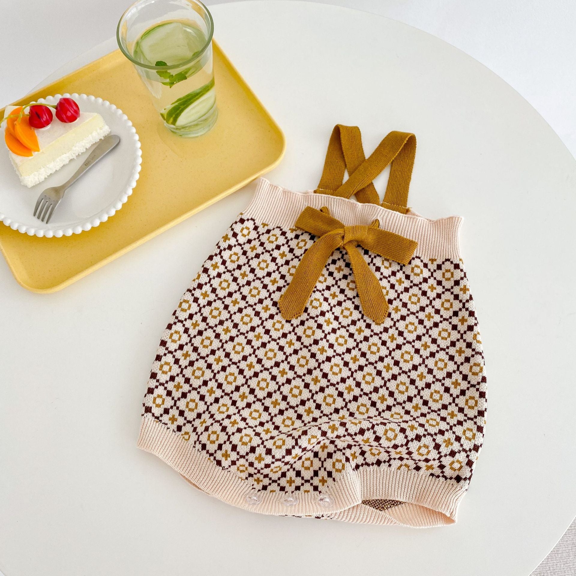 【BABY】からし色レトロニットサロペット CawaKomostore