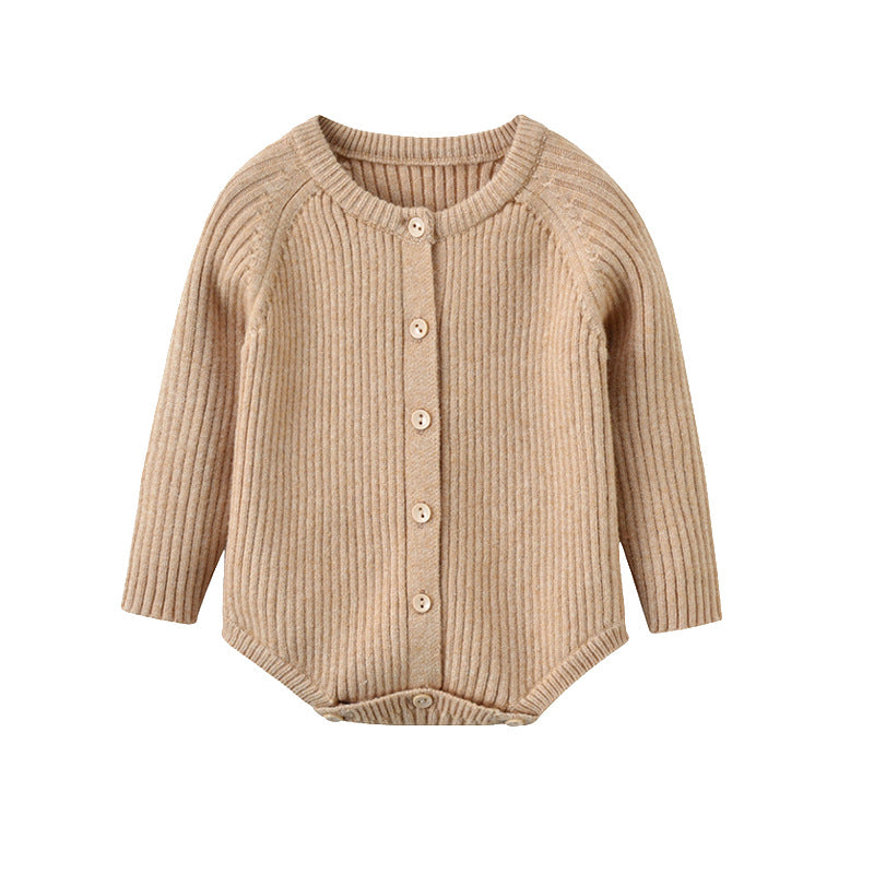 【BABY】コットンリブ編みニットロンパース CawaKomostore