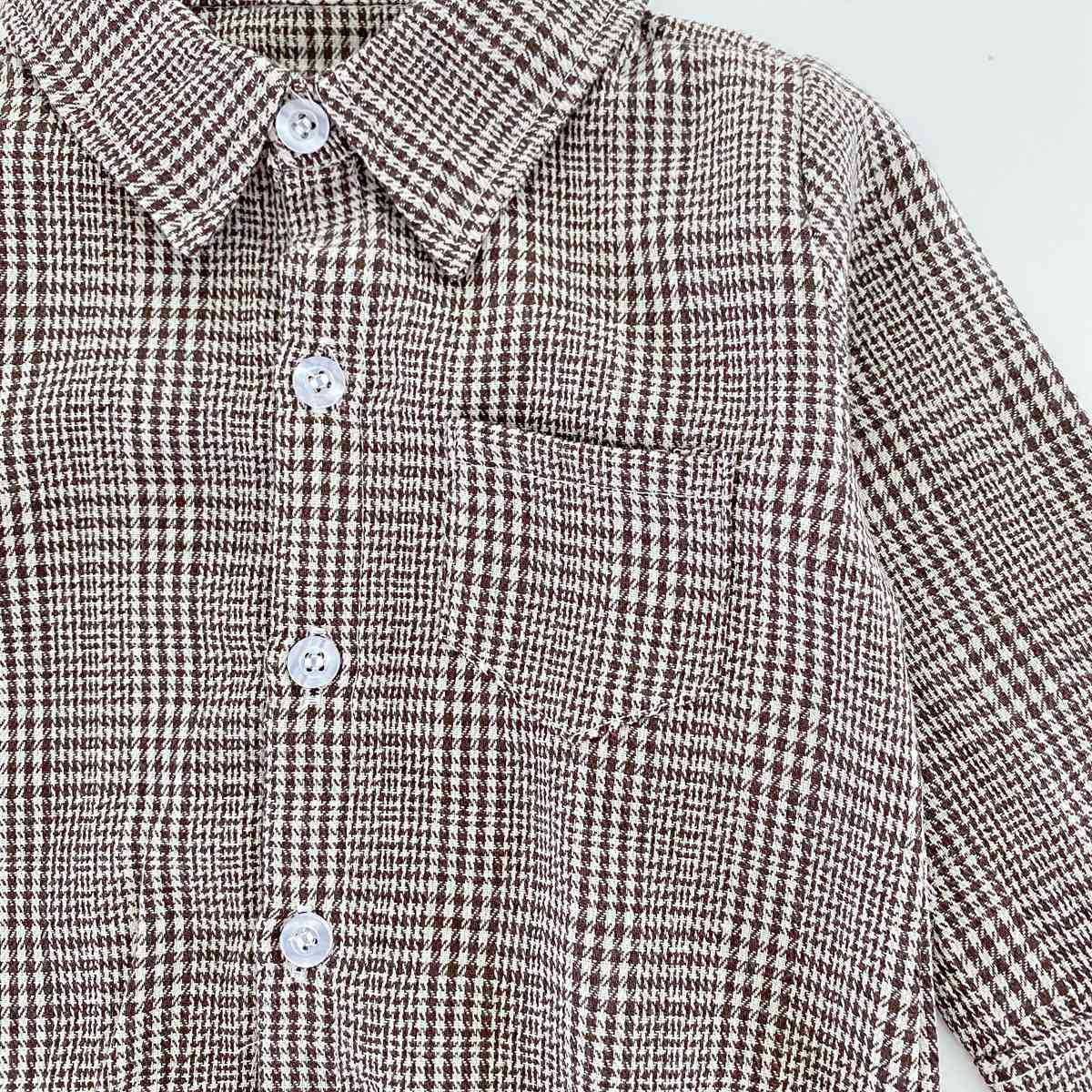【BABY】グレンチェック ロンパース CawaKomostore