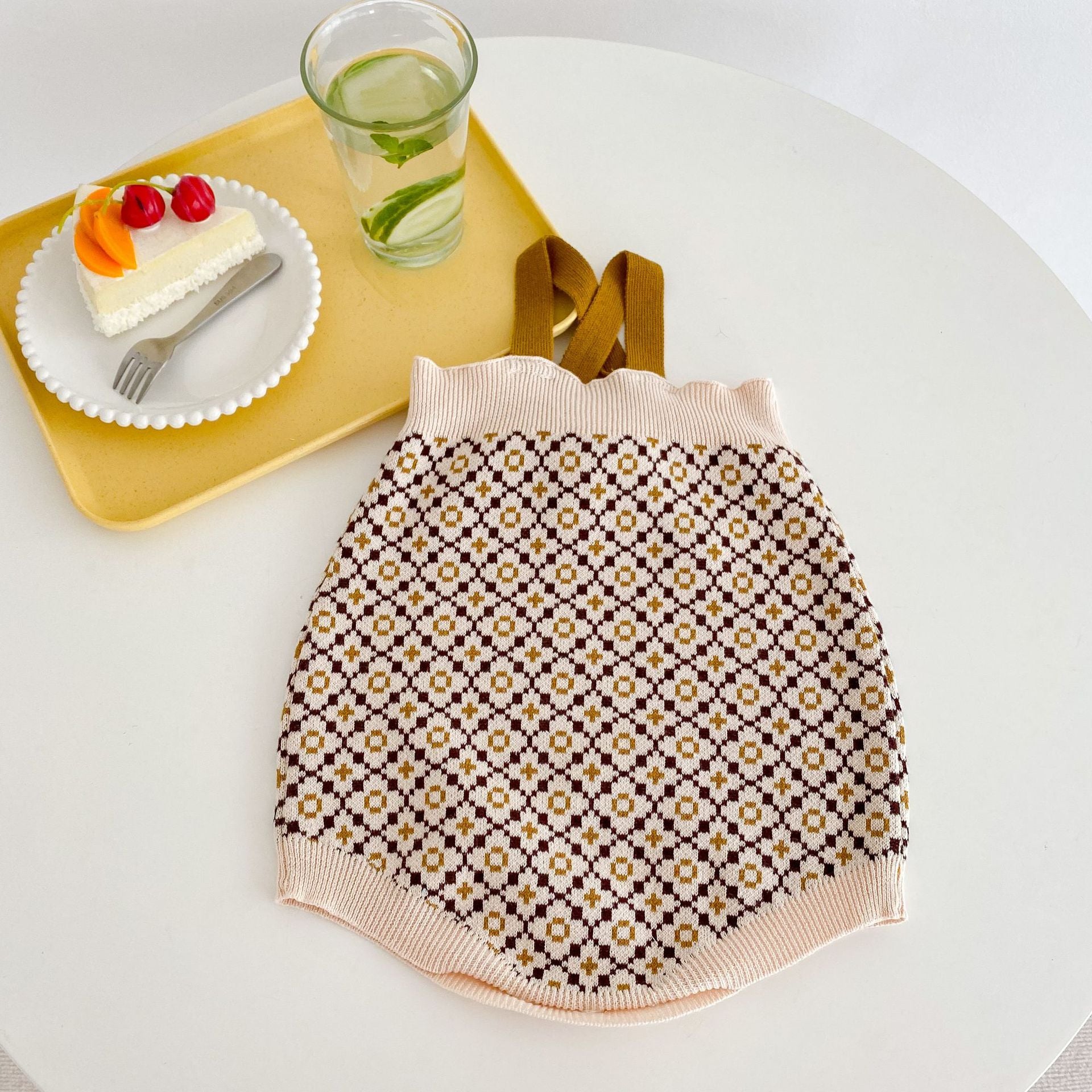 【BABY】からし色レトロニットサロペット CawaKomostore