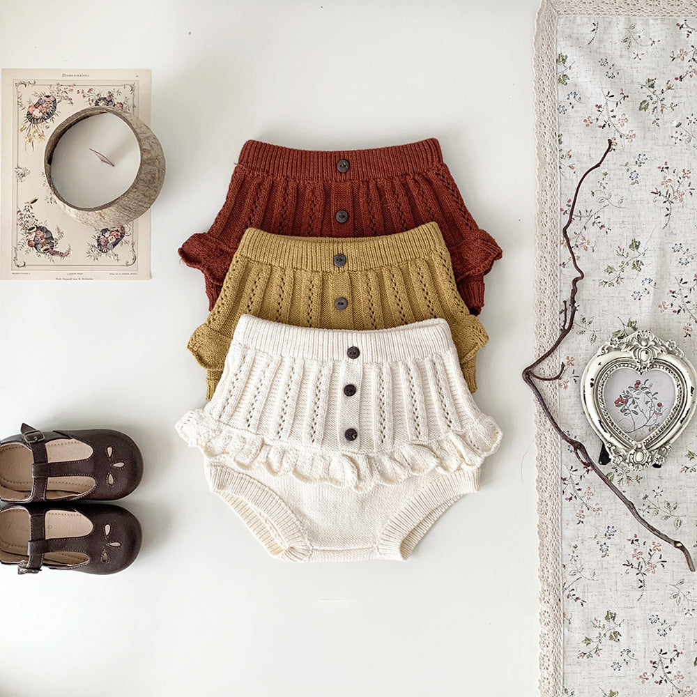 【BABY】フリルニット編みブルマ(3colors) CawaKomostore