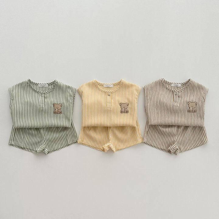 【BABY】ストライプTシャツ×ボトムスセットアップ CawaKomostore