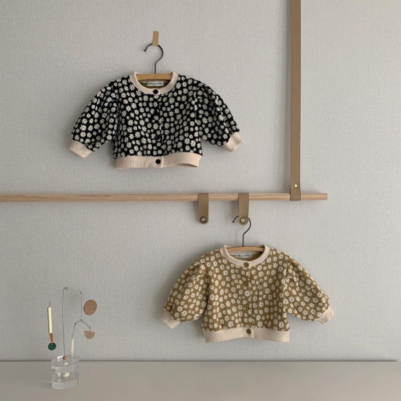 【BABY】デイジー総柄ニットカーディガン CawaKomostore