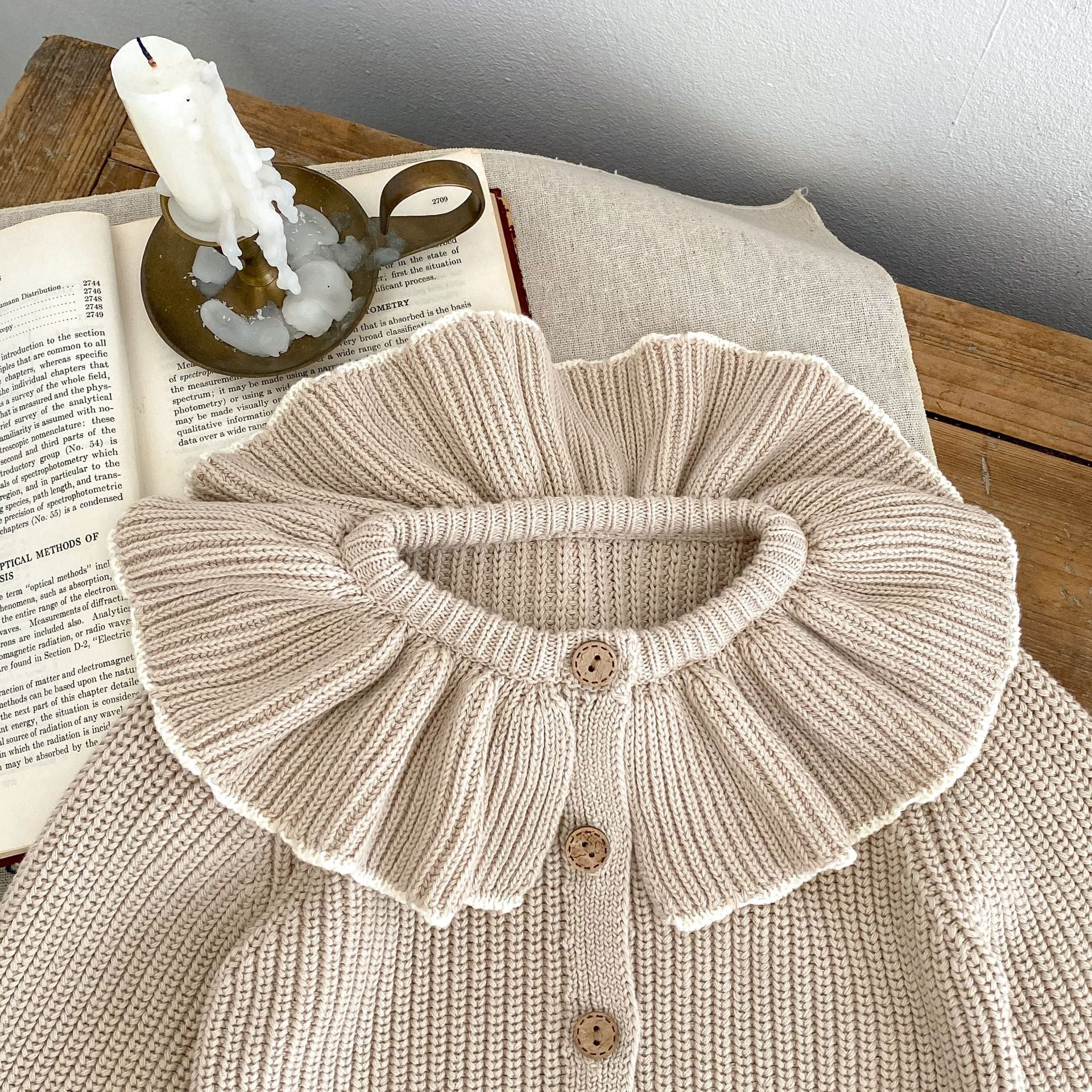 【BABY】フリルカラーニットカーディガン CawaKomostore