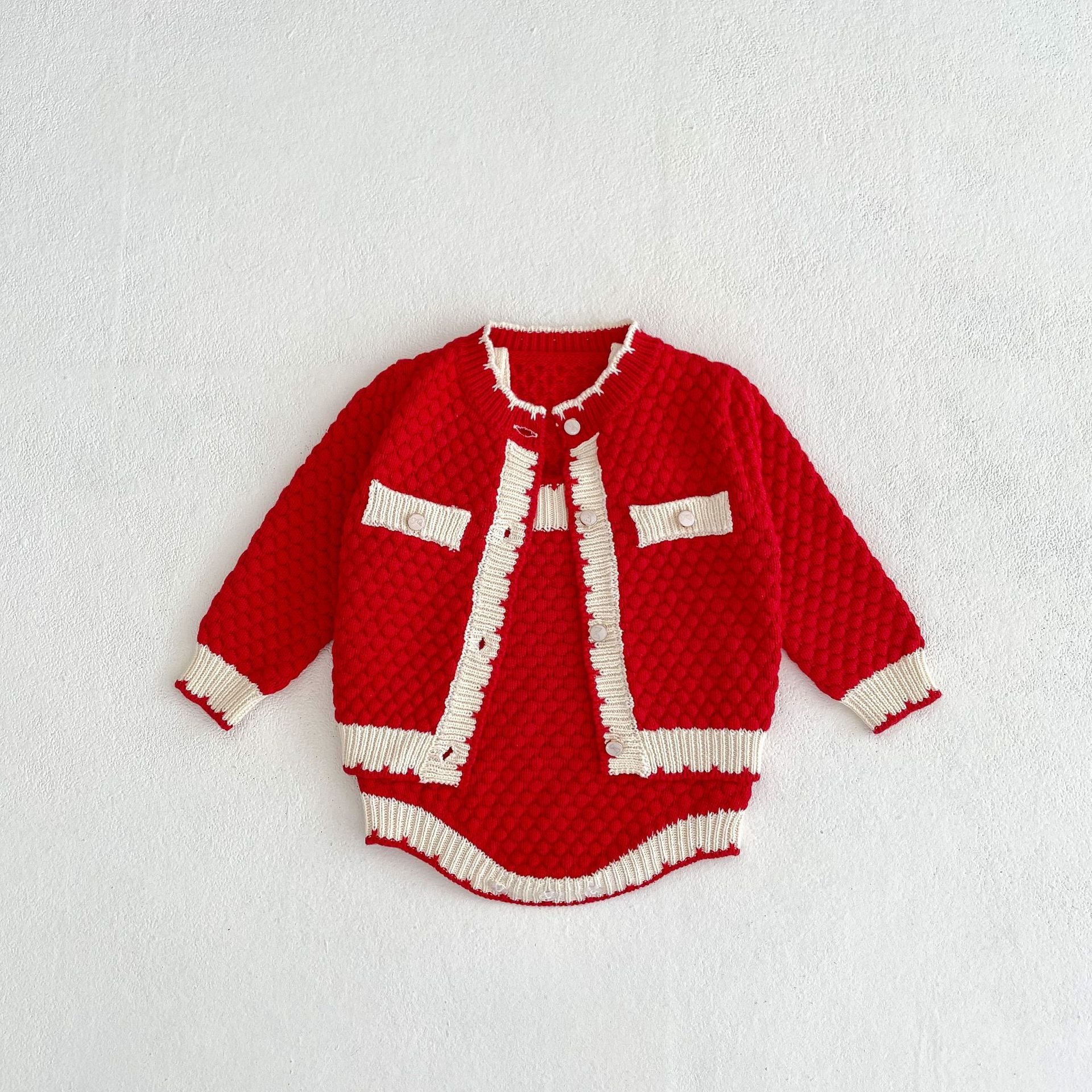【BABY】ぽこぽこニットカーディガン / サロペット CawaKomostore