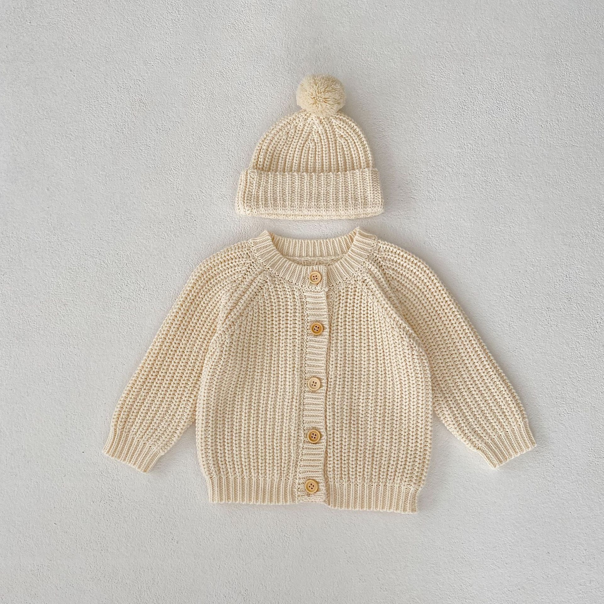 【BABY】ざっくり編み  カーディガン/ニット帽 CawaKomostore