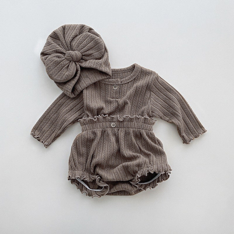 【BABY】レタストリム長袖ブルマwith ターバン3点セット CawaKomostore