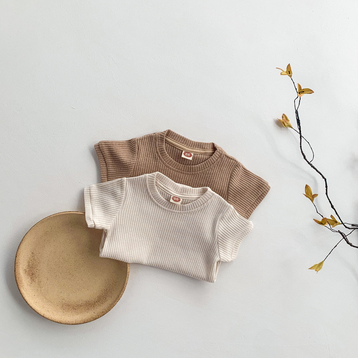 【BABY】ナチュラルカラーリブロンパース CawaKomostore