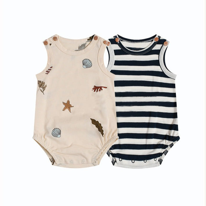 【BABY】総柄デザイン プリントロンパース CawaKomostore